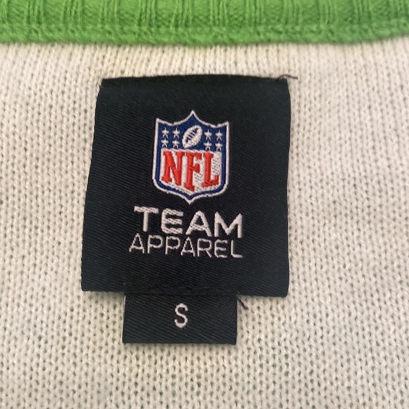 Seahawks lime green &sparkle glitter blue sweater size small - Picture 2 of 13